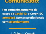 Comunicado: Coren-SC atenderá apenas profissionais com agendamento