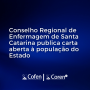 Conselho Regional de Enfermagem de Santa Catarina publica carta aberta à população do Estado